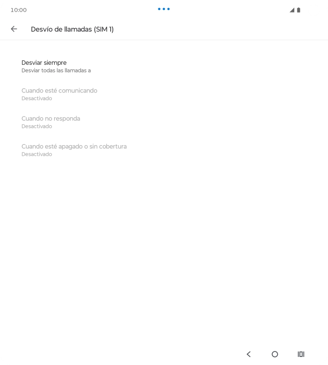 Pulsa el tipo de desvío deseado.