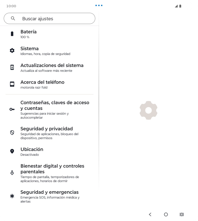 Pulsa Contraseñas, claves de acceso y cuentas.