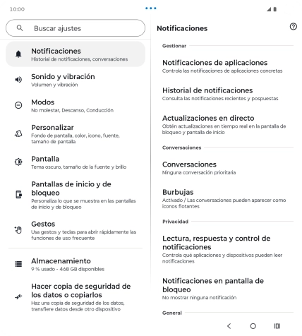 Pulsa Notificaciones de aplicaciones.