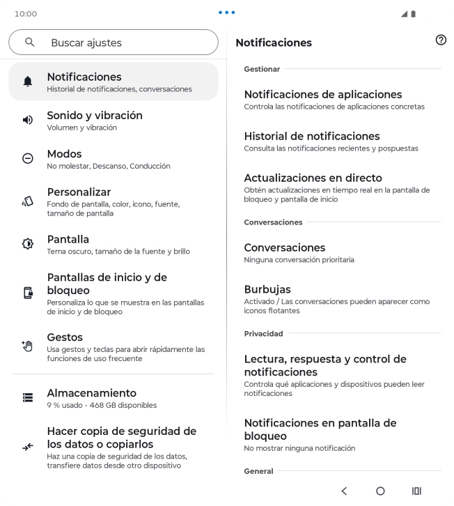 Pulsa Notificaciones de aplicaciones.