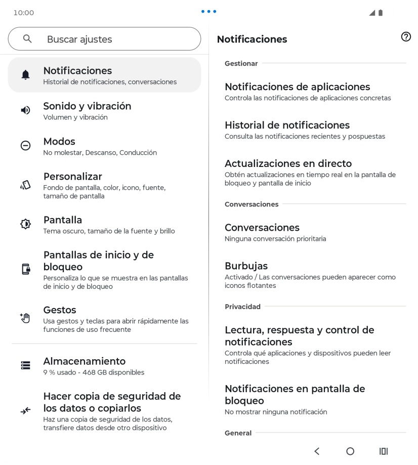 Pulsa Notificaciones de aplicaciones.