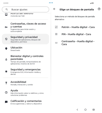 Pulsa el código de seguridad deseado y sigue las indicaciones de la pantalla para crear un código de seguridad del teléfono adicional. Pulsa el código de seguridad deseado y sigue las indicaciones de la pantalla para crear un código de seguridad del teléfono adicional.