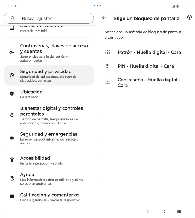 Pulsa el código de seguridad deseado y sigue las indicaciones de la pantalla para crear un código de seguridad del teléfono adicional. Pulsa el código de seguridad deseado y sigue las indicaciones de la pantalla para crear un código de seguridad del teléfono adicional.