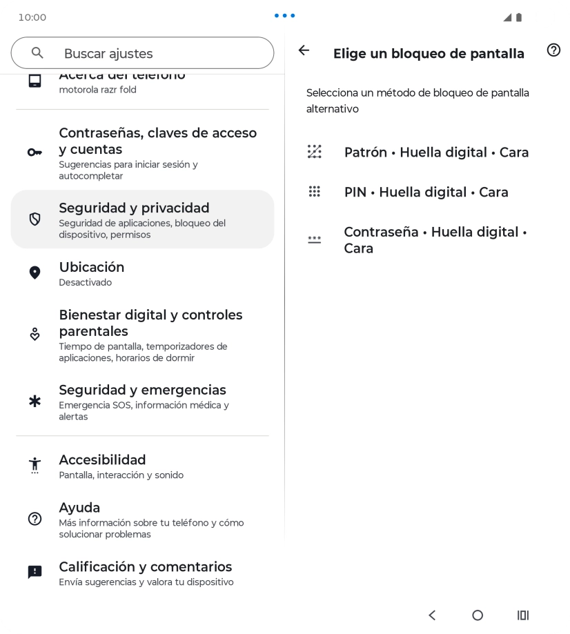 Pulsa el código de seguridad deseado y sigue las indicaciones de la pantalla para crear un código de seguridad del teléfono adicional. Pulsa el código de seguridad deseado y sigue las indicaciones de la pantalla para crear un código de seguridad del teléfono adicional.