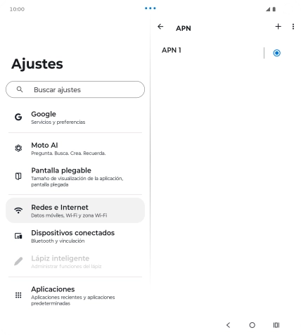 Pulsa el icono de nueva conexión de datos.