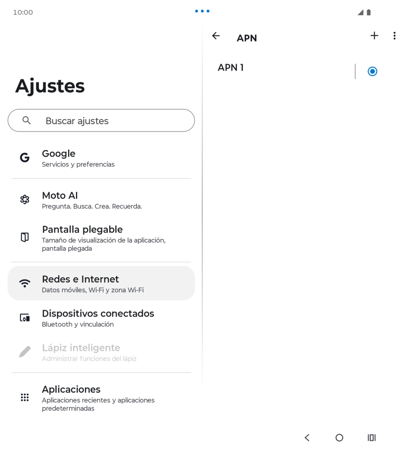Pulsa el icono de nueva conexión de datos.
