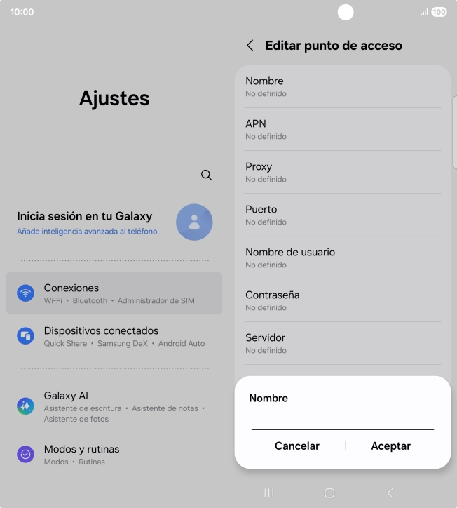 Introduce Vodafone Internet y pulsa Aceptar. Introduce Vodafone Internet y pulsa Aceptar.