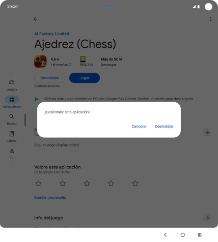 Pulsa Desinstalar.