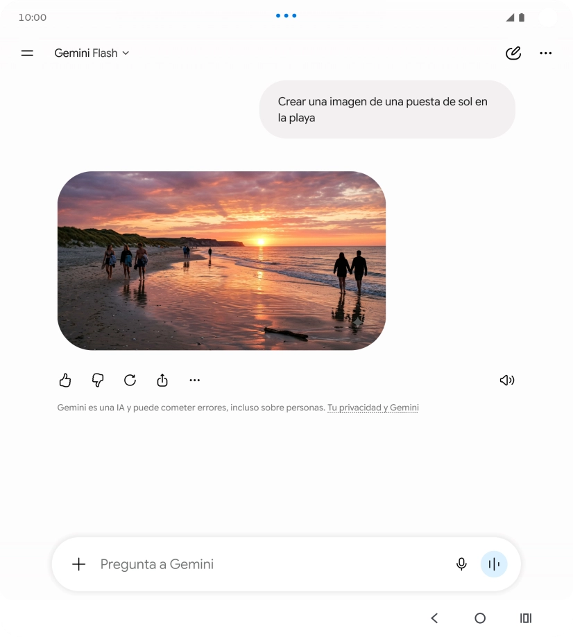 También puedes pedir a Gemini que genere una fotografía partiendo de tu descripción. También puedes pedir a Gemini que genere una fotografía partiendo de tu descripción.