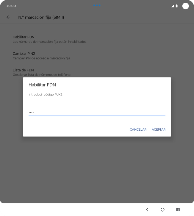 Introduce el código PIN2 y pulsa ACEPTAR. Introduce el código PIN2 y pulsa ACEPTAR.