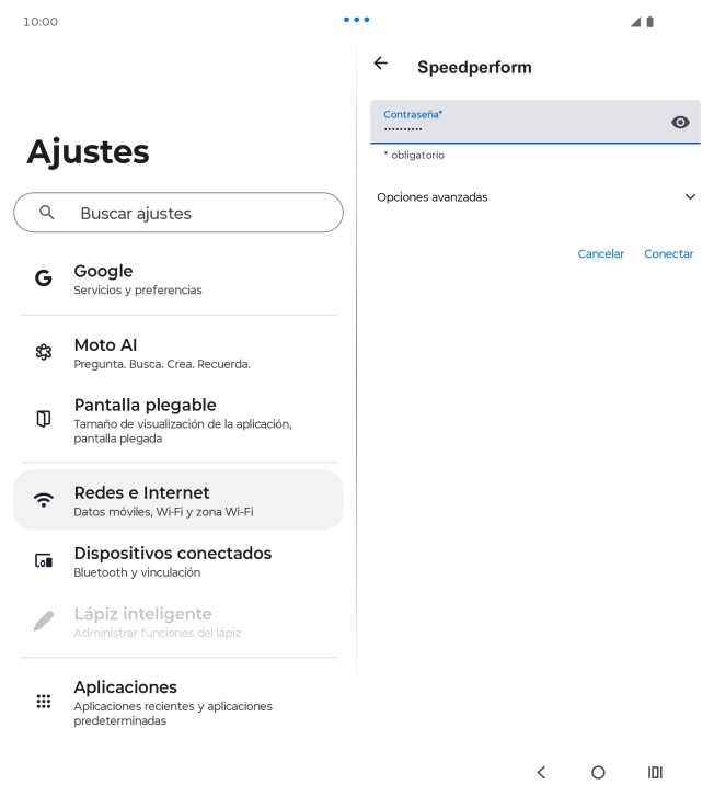 Introduce la contraseña de la red wifi y pulsa Conectar. Introduce la contraseña de la red wifi y pulsa Conectar.