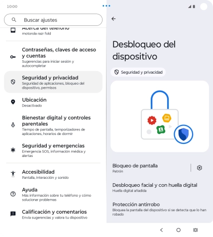 Pulsa Bloqueo de pantalla e introduce el código de seguridad extra que has creado anteriormente. Pulsa Bloqueo de pantalla e introduce el código de seguridad extra que has creado anteriormente.