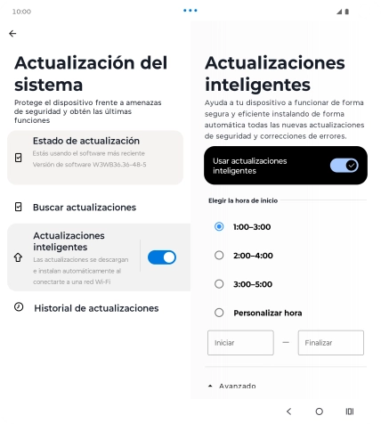 Pulsa Buscar actualizaciones. Si hay una versión de software nueva disponible, aparecerá ahora en la pantalla. Sigue las indicaciones de la pantalla para actualizar el software del teléfono.