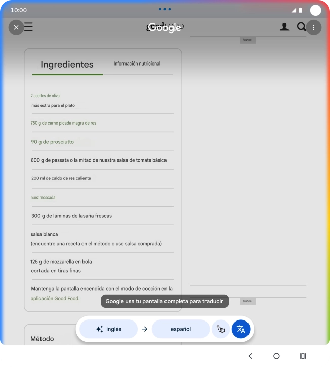 Sigue las indicaciones de la pantalla para seleccionar los ajustes de idioma deseados y utilizar la función. Sigue las indicaciones de la pantalla para seleccionar los ajustes de idioma deseados y utilizar la función.