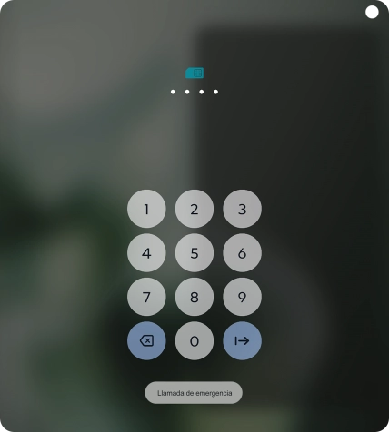 Si tu tarjeta SIM está bloqueada, introduce el código PIN y pulsa la flecha hacia la derecha. Si tu tarjeta SIM está bloqueada, introduce el código PIN y pulsa la flecha hacia la derecha.