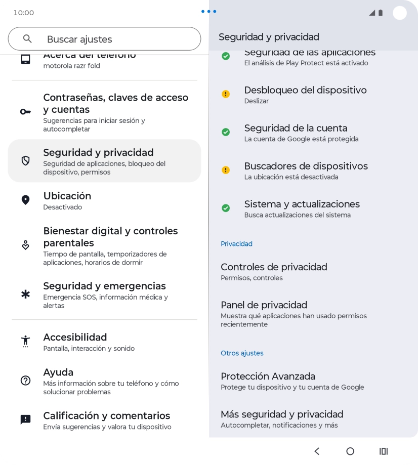Pulsa Desbloqueo del dispositivo. Pulsa Desbloqueo del dispositivo.