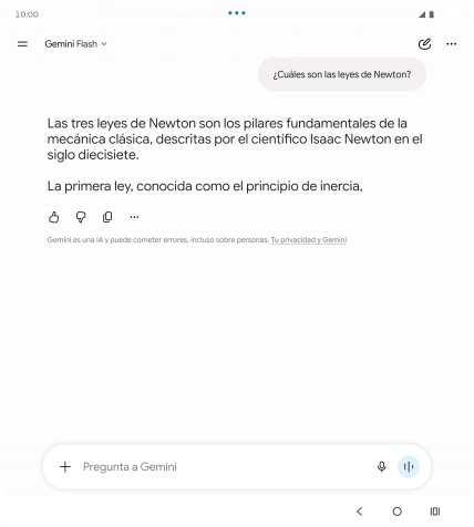La transcripción de la conversación con Gemini Live aparece ahora en la pantalla. La transcripción de la conversación con Gemini Live aparece ahora en la pantalla.