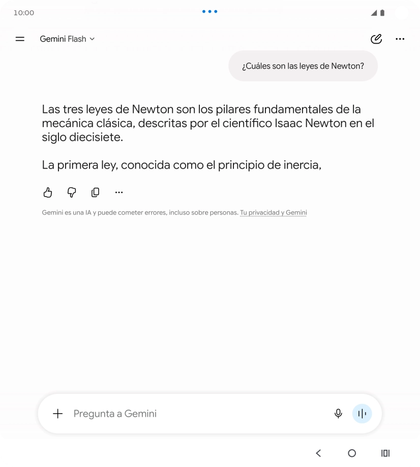 La transcripción de la conversación con Gemini Live aparece ahora en la pantalla. La transcripción de la conversación con Gemini Live aparece ahora en la pantalla.