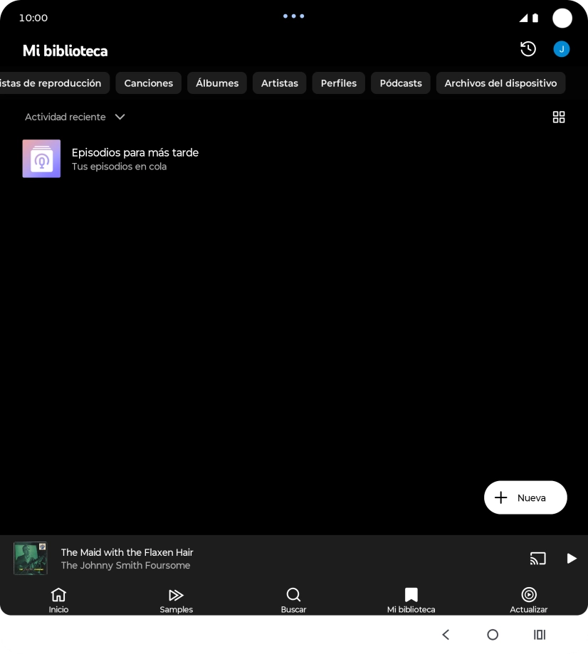 Pulsa una categoría y desplázate al archivo de música deseado.