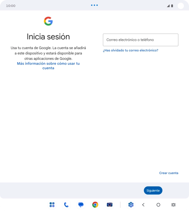 Si no tienes una cuenta de Google, pulsa Crear cuenta y sigue las indicaciones de la pantalla para ver cómo crear una cuenta nueva.