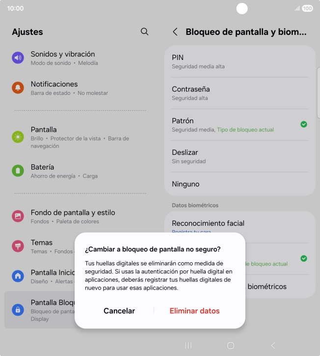 Pulsa Eliminar datos. Pulsa Eliminar datos.