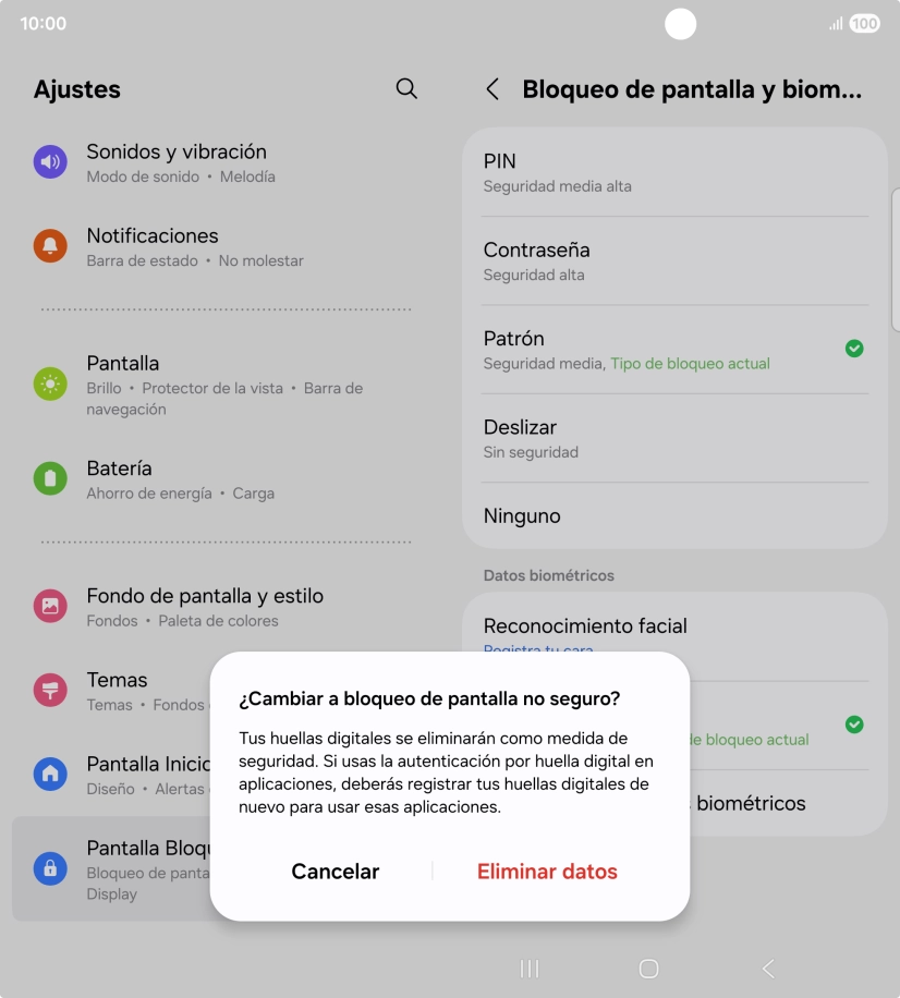 Pulsa Eliminar datos. Pulsa Eliminar datos.