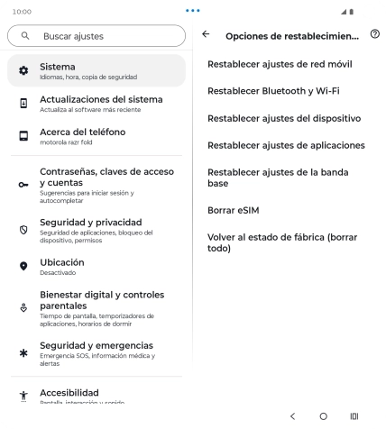 Pulsa Restablecer ajustes de red móvil.