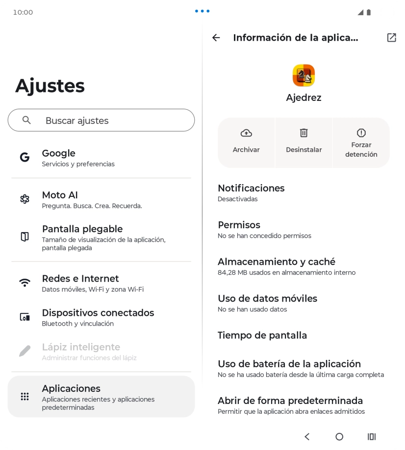 Pulsa Almacenamiento y caché.