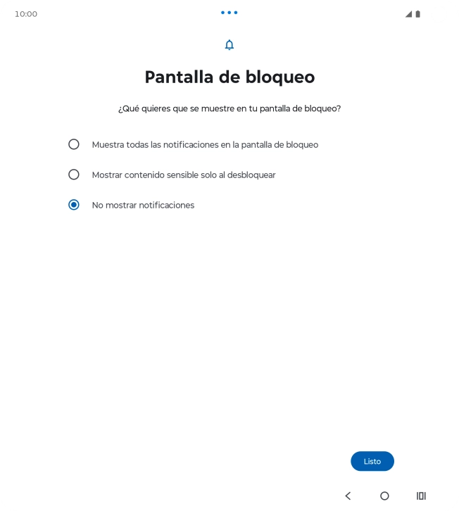 Pulsa el ajuste deseado. Pulsa el ajuste deseado.