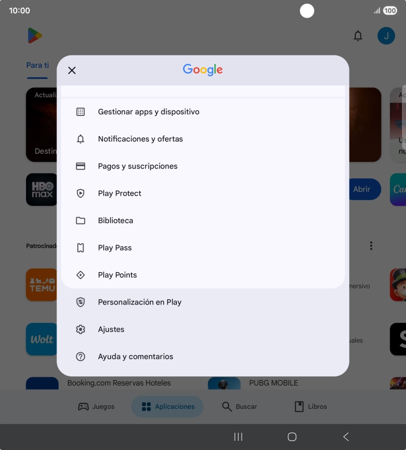 Pulsa Gestionar apps y dispositivo.