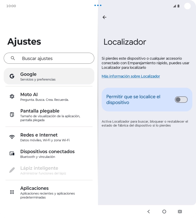Pulsa el indicador junto a Pulsa el indicador junto a