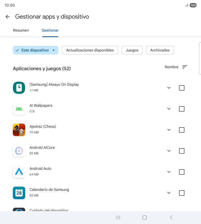 Pulsa la app deseada.