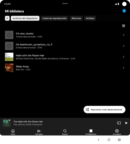 Pulsa el archivo de música deseado.