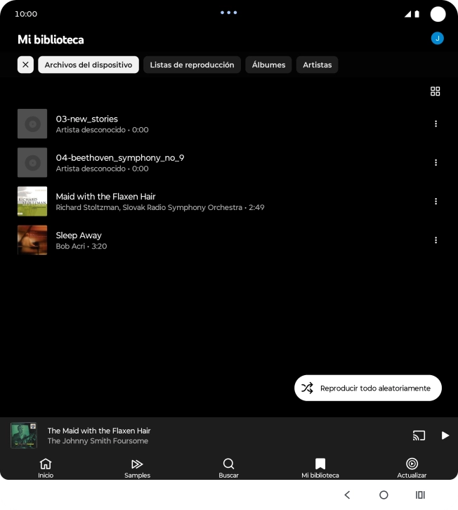 Pulsa el archivo de música deseado.