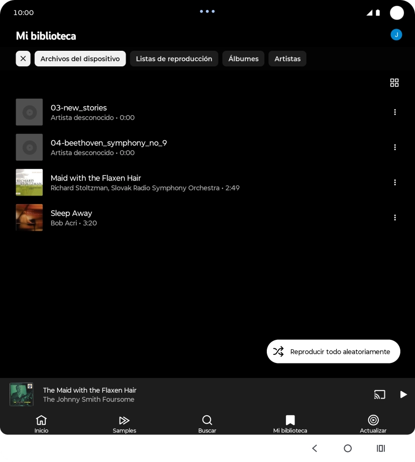 Pulsa el archivo de música deseado.