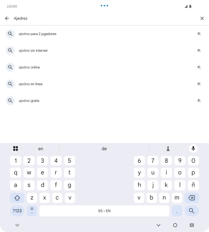 Introduce el nombre del tema o de la app y pulsa el icono de búsqueda.