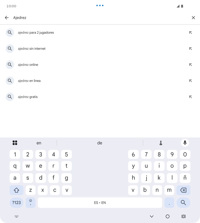 Introduce el nombre del tema o de la app y pulsa el icono de búsqueda.
