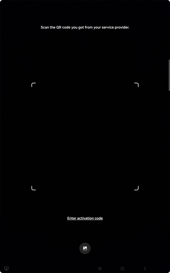 Place the QR code you've received inside the tablet camera frame to scan the code. Place the QR code you've received inside the tablet camera frame to scan the code.