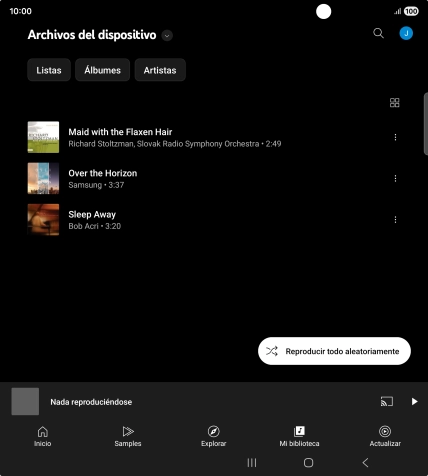 Pulsa el archivo de música deseado. Pulsa el archivo de música deseado.