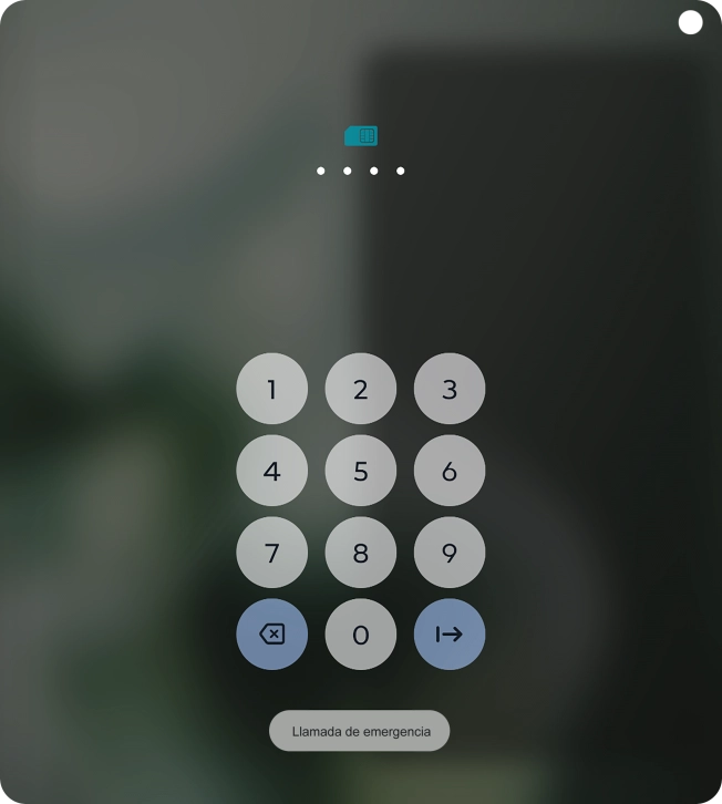 Si lo solicita el teléfono, introduce el código PIN y pulsa la flecha hacia la derecha. Si lo solicita el teléfono, introduce el código PIN y pulsa la flecha hacia la derecha.