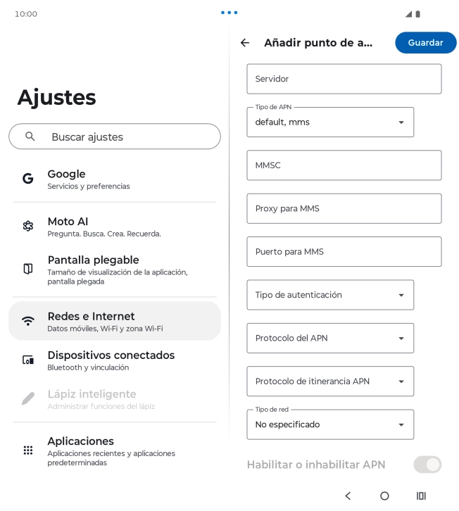 Pulsa la lista desplegable junto a 