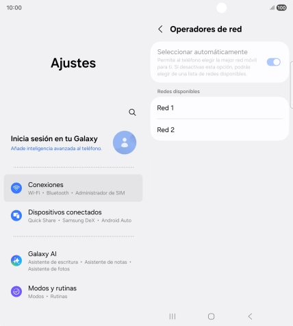 Pulsa la red deseada.