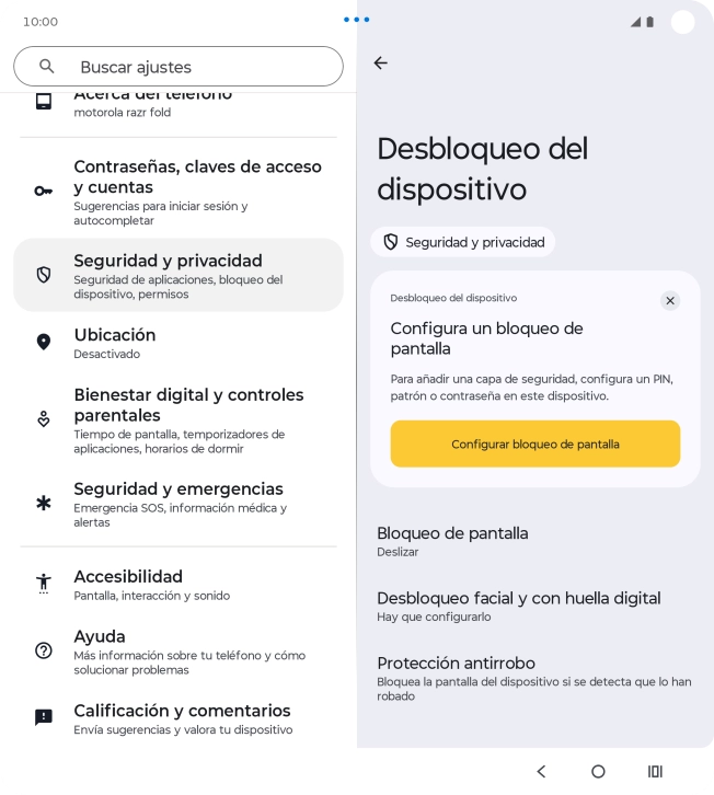 Pulsa Desbloqueo facial y con huella digital. Pulsa Desbloqueo facial y con huella digital.