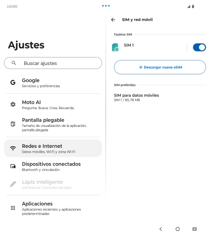 Pulsa el nombre de la tarjeta SIM. Pulsa el nombre de la tarjeta SIM.