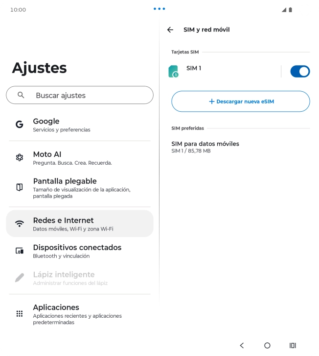Pulsa el nombre de la tarjeta SIM. Pulsa el nombre de la tarjeta SIM.