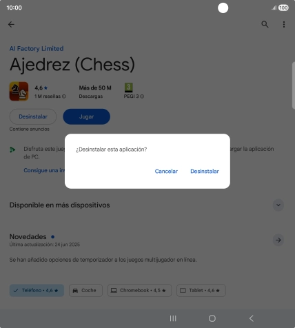 Pulsa Desinstalar.