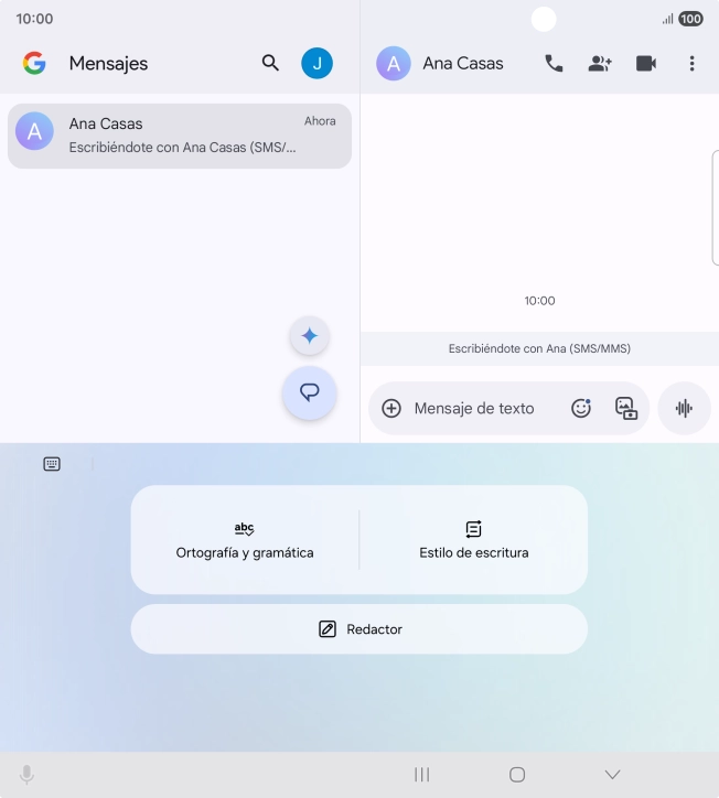 Para generar un texto, pulsa Redactor y sigue las indicaciones de la pantalla para utilizar la función. Para generar un texto, pulsa Redactor y sigue las indicaciones de la pantalla para utilizar la función.