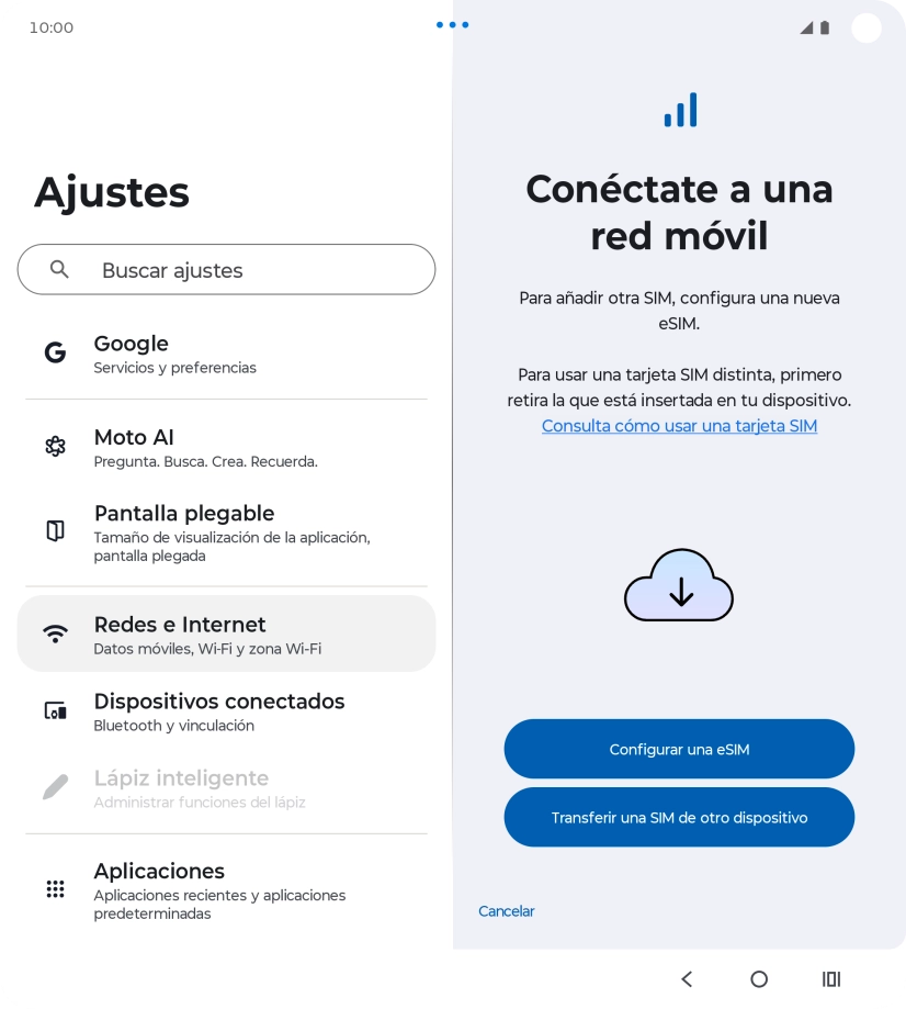 Pulsa Configurar una eSIM. Pulsa Configurar una eSIM.