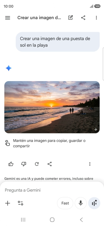 También puedes pedir a Gemini que genere una fotografía partiendo de tu descripción.