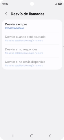 Pulsa el tipo de desvío deseado.